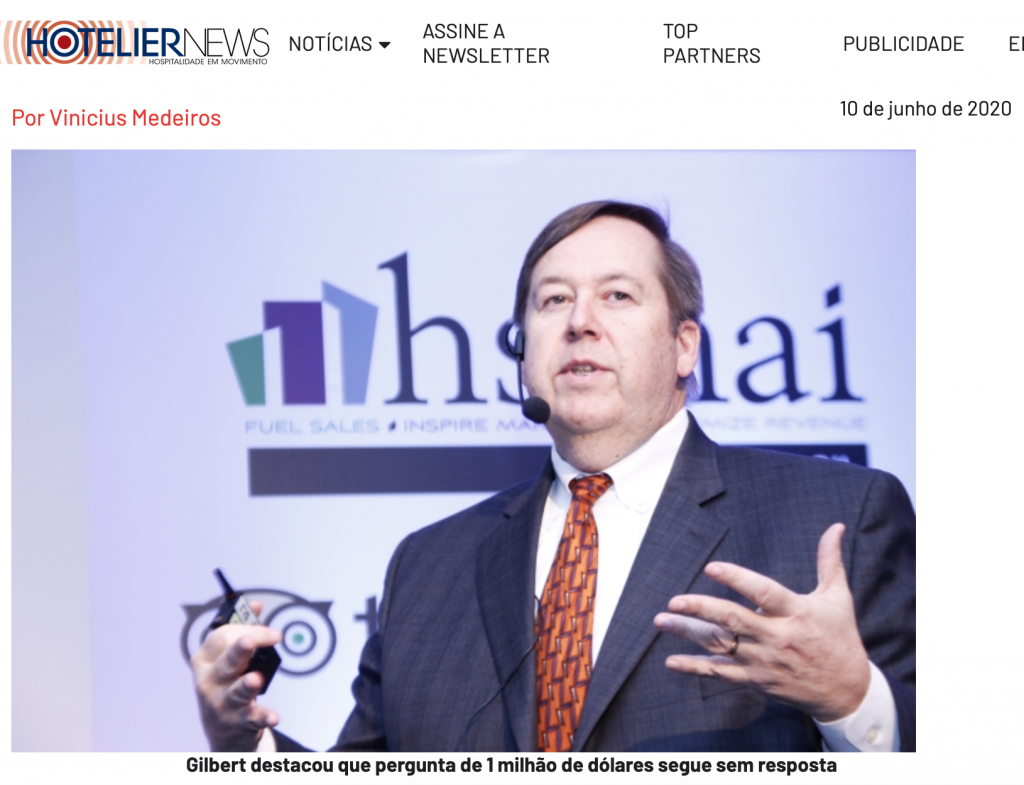 Bob Gilbert, Presidente HSMAI Brasil palestra na Phocuswright Conference para 4.000 pessoas online