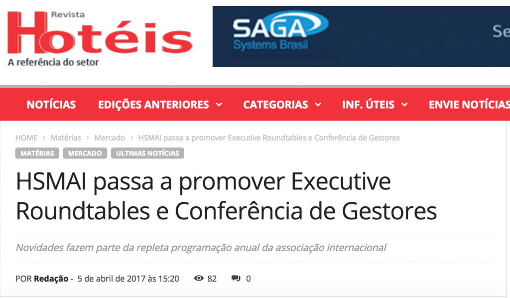 HSMAI passa a promover Executive Roundtables e Conferências de Gestores