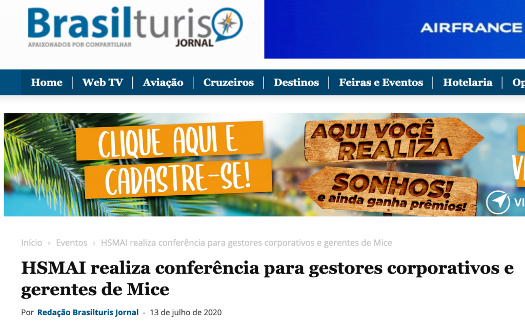 HSMAI realiza conferência para gestores corporativos e gerentes de Mice